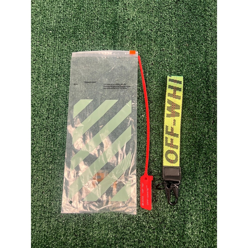Off- White Industrial Lanyard Wristlet Green Keychain NWT